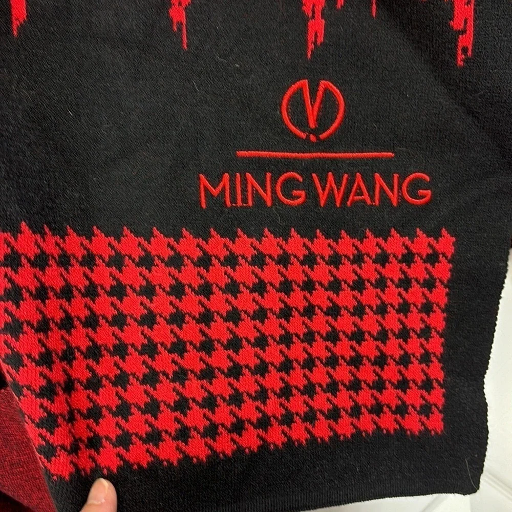 Ming Wang red black shawl wrap